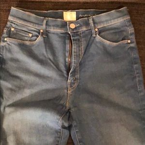 Miranda x Mother the Funday Flare light blue jeans